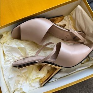 Fendi F shape heel sandal